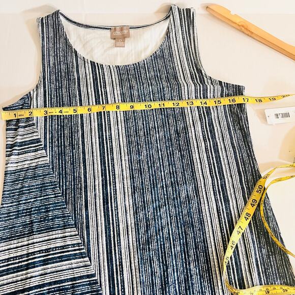 Chico’s Jazz Array Striped Harmony Sleeveless Dress Size S Small NWT Blue Multi - Picture 5 of 7